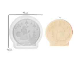 Molde silicona circulo labrado con papa noel